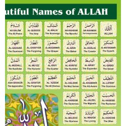 Names of Allah Poster (English, Large) | Shop Dar-us-Salam