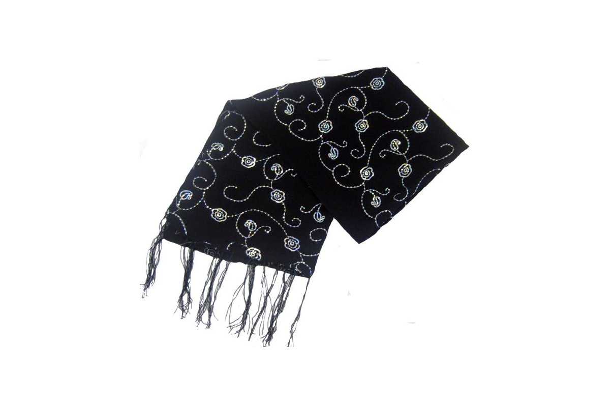 Black Hijab with Diamond Trim | Order Now at Dar-us-Salam