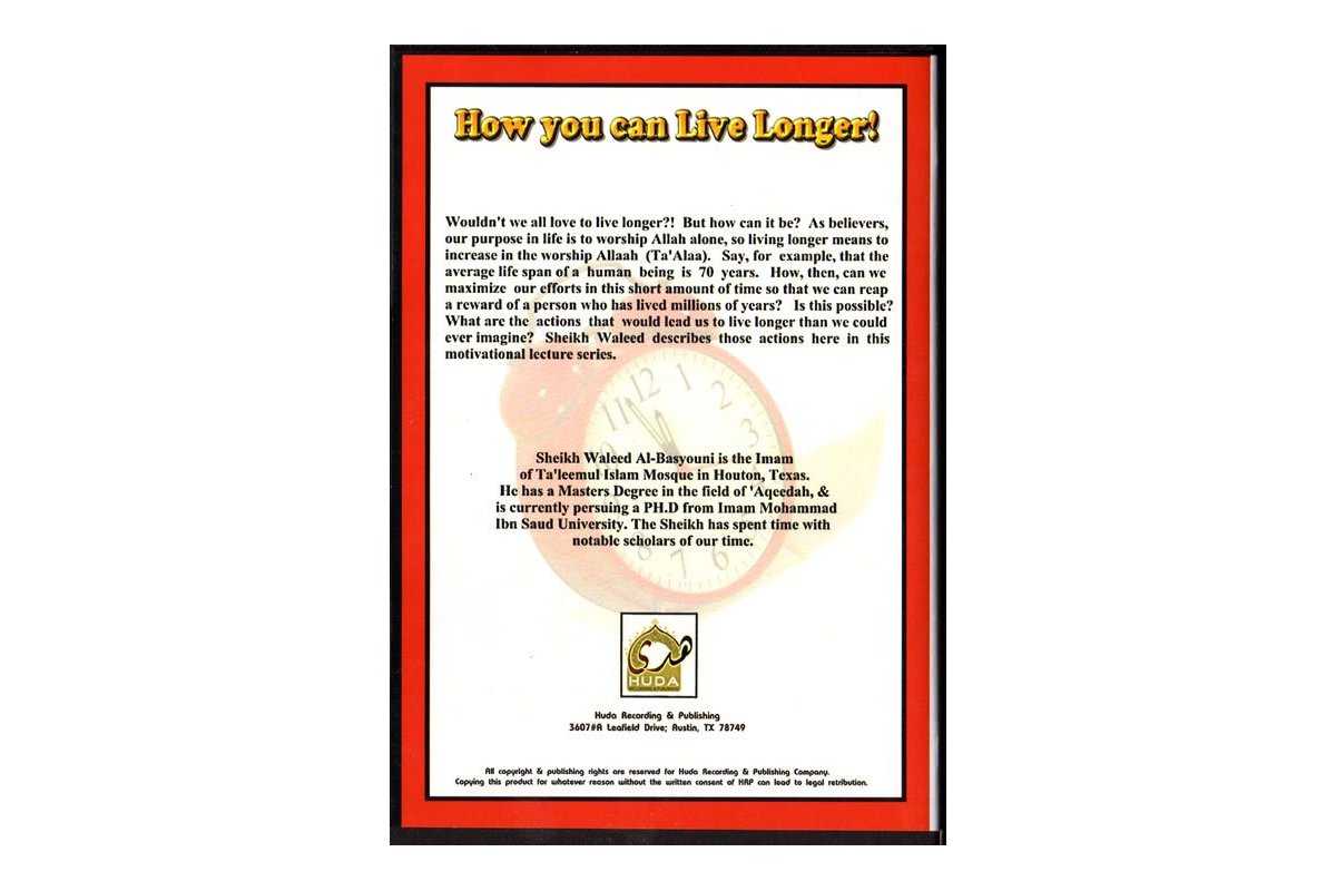 How You Can Live Longer! (2 CDs) | Order at Dar-us-Salam
