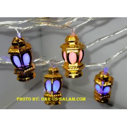 20 Gold Fanous-Lantern String Lights