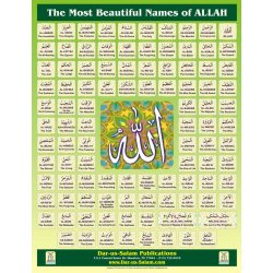 Names of Allah Poster (English, Small) | Wall Art | Dar-us-Salam