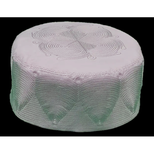 White Prayer Cap (Large Kufi) | Fine Knit | Dar-us-Salam